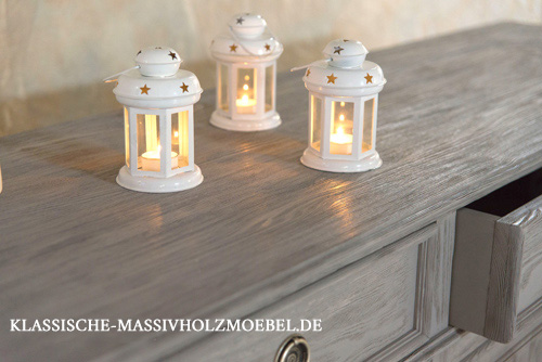 Möbel in Grau gebürstet rustikal shabby chic gewischt