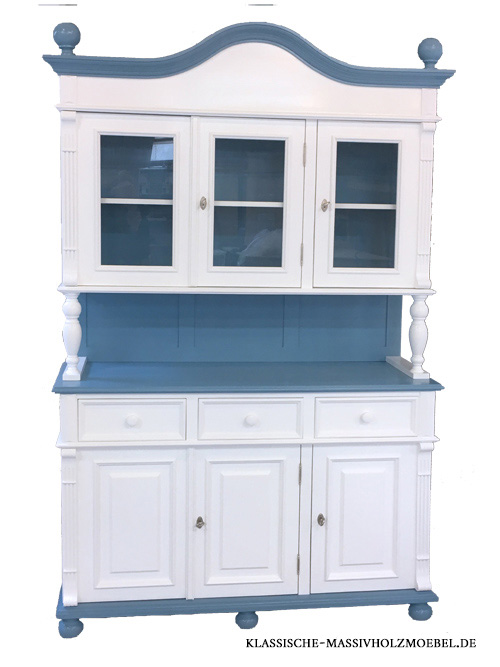 Buffetschrank für Küche 2-farbig Blau-Weiß